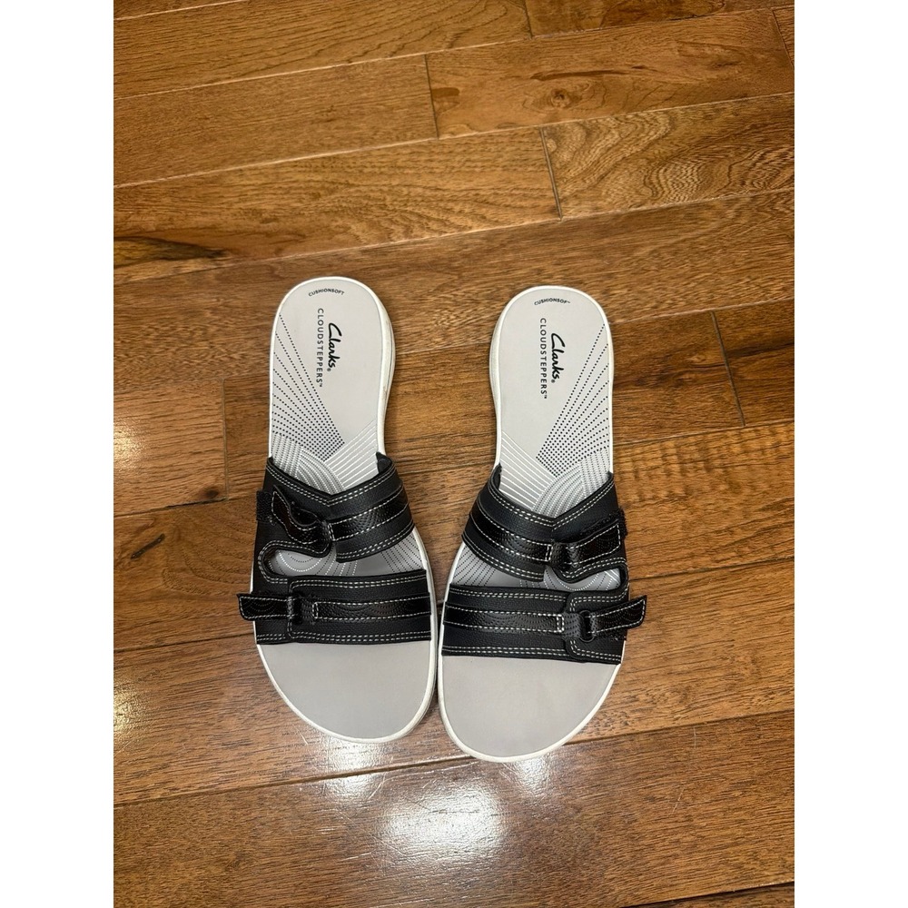Clarks Cloudsteppers Women's Black Slide Sandals Size 10